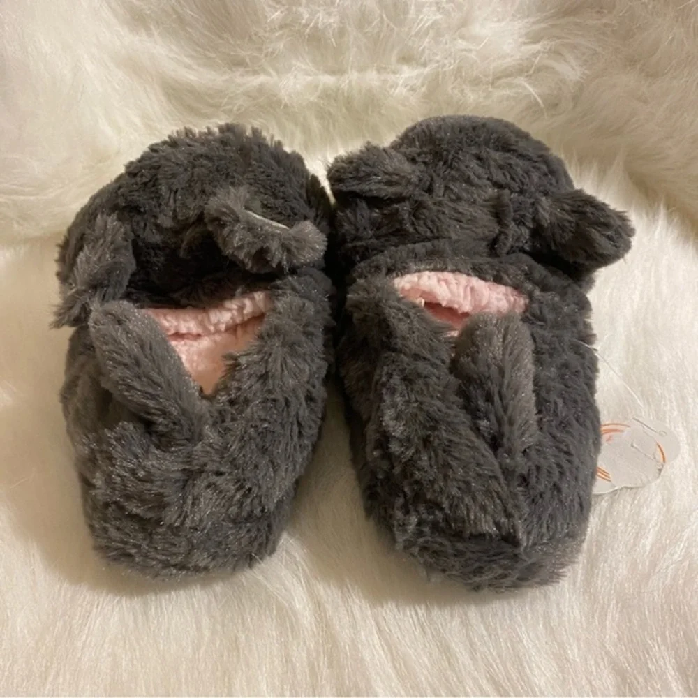 Wonder Nation‎ Cat Slippers Size 13-1 Gray white Color Slip On New